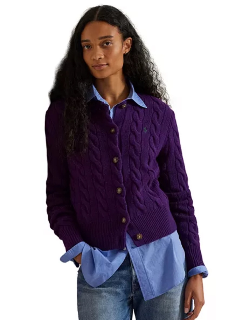 Polo Ralph Lauren Cable Knit Wool Cashmere Blend Cardigan - Picture 6 of 6